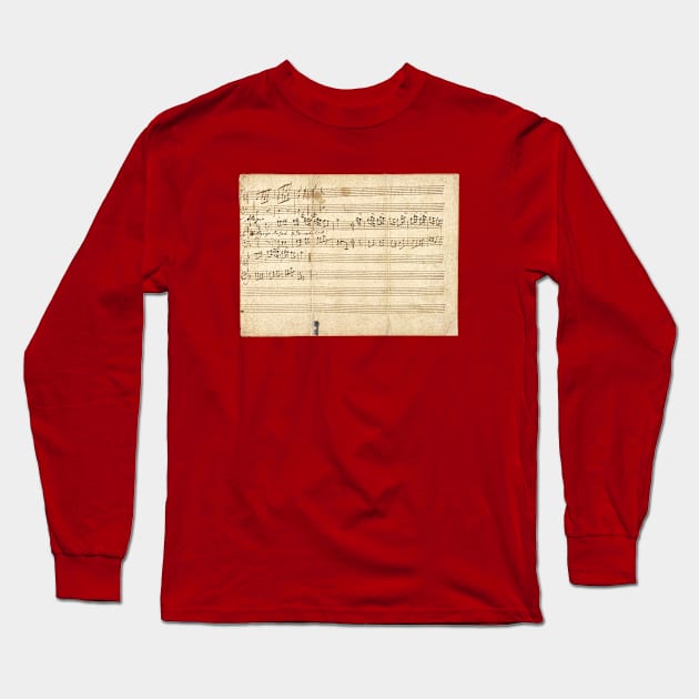 Mozart | Original manuscript | First musical composition | 3 of 4 Long Sleeve T-Shirt by Musical design